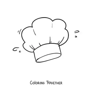 Coloring page of a chef hat