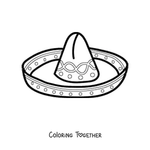 Coloring page of a mariachi hat