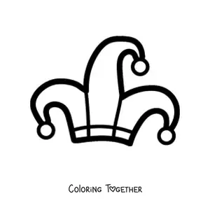 Coloring page of a jester hat