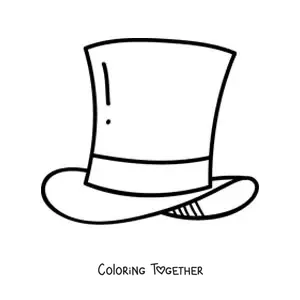 Coloring page of a top hat