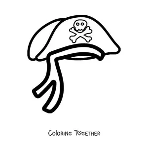 Coloring page of a pirate hat