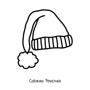 Coloring page of a Christmas hat