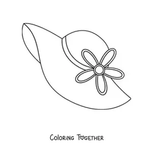 Coloring page of a summer hat
