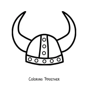Coloring page of a Viking hat