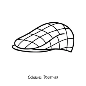 Coloring page of a beret-style hat