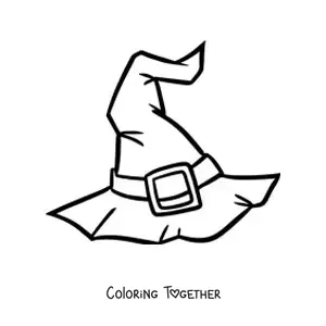 Coloring page of a sorcerer hat