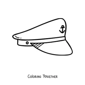 Coloring page of a police hat