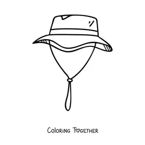 Coloring page of an explorer hat
