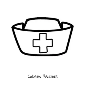 Coloring page of a nurse hat