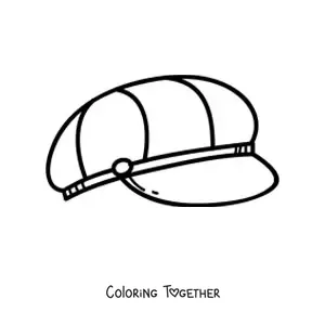 Coloring page of a vintage beret