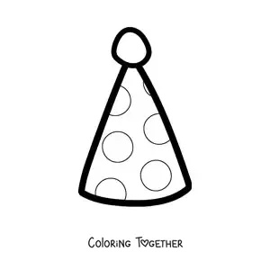Coloring page of a party hat