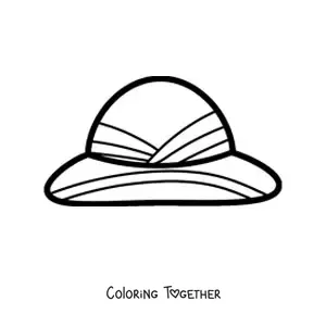 Coloring page of a vintage explorer hat