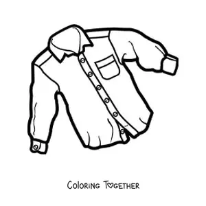 Coloring page of a wrinkled shirt