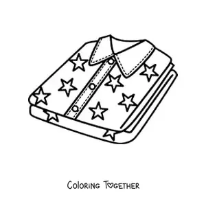 Coloring page of two folded shirts