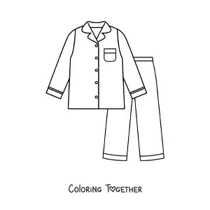 Coloring page of a shirt and pants