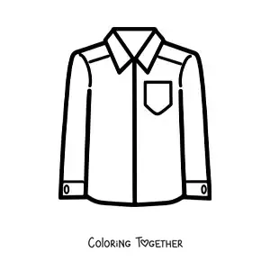 Coloring page of a simple shirt