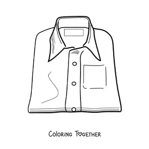 Coloring page of a folded shirt