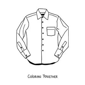 Coloring page of a buttoned shirt