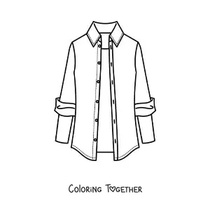 Coloring page of a men's shirt