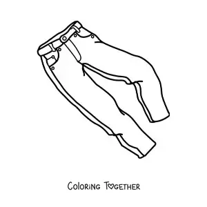 Coloring page of a pair of jeans
