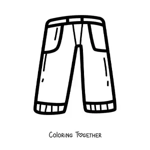 Coloring page of a pair of shorts