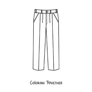 Coloring page of a pair of striped pants