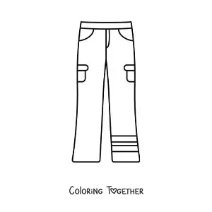 Coloring page of a pair of fun pants