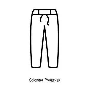 Coloring page of a pair of simple pants