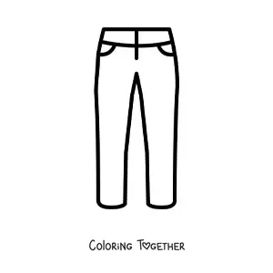 Coloring page of a pair of pants