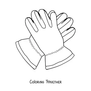 Coloring page of a pair of gloves