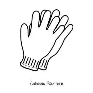 Coloring page of a pair of winter gloves