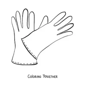 Coloring page of a pair of simple gloves