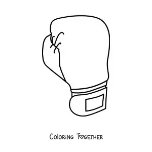 Coloring page of a fighting glove
