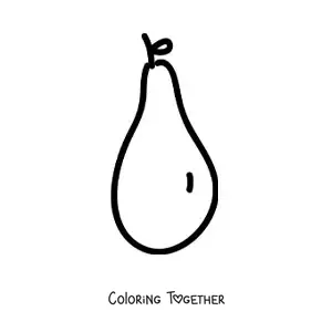 Coloring page of an elongated pear
