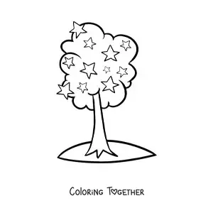 Coloring page of a tree of stars
