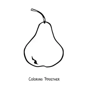 Coloring page of a pear