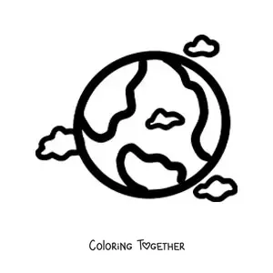 Coloring page of the Earth