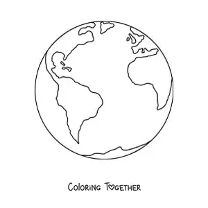 Coloring page of the planet Earth