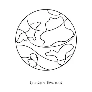 Coloring page of the Earth from space