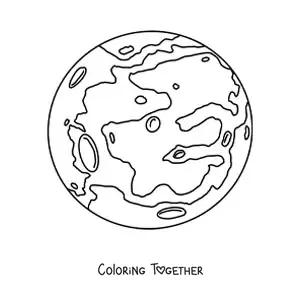 Coloring page of the planet Mercury