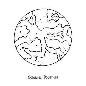 Coloring page of the planet Mars