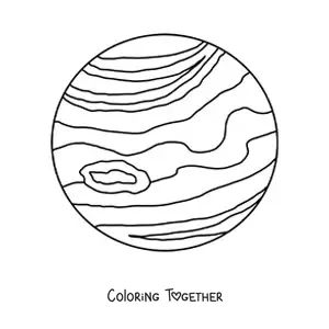 Coloring page of the planet Jupiter