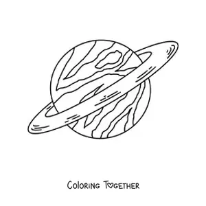 Coloring page of the planet Saturn