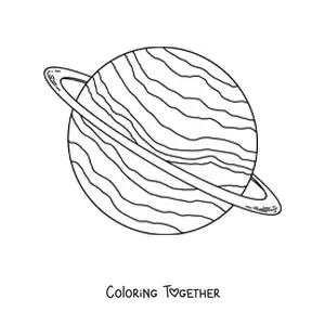 Coloring page of the planet Uranus