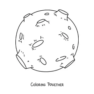 Coloring page of the Moon
