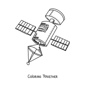 Coloring page of a satellite