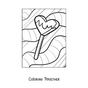 Coloring page of a summer ice pop
