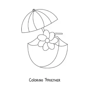 Coloring page of a refreshing drink for summer