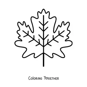 Coloring page of an autumn leaf