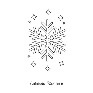 Coloring page of a snowflake